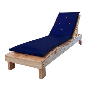 Reposera Tapiz "azul" En Madera Natural