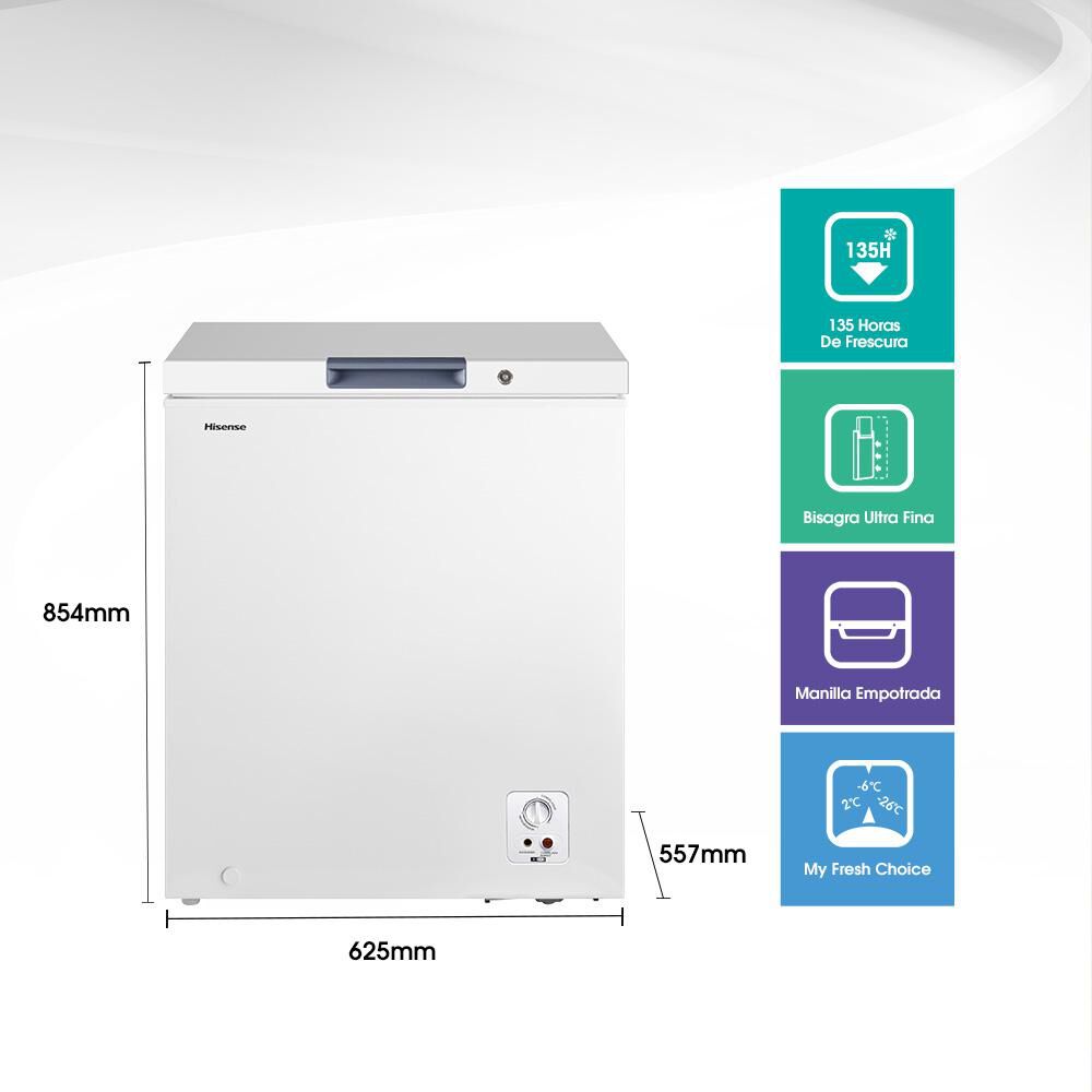 Freezer Horizontal Hisense FC184D4AW1 / Frío Directo / 142 Litros / A+ image number 4.0