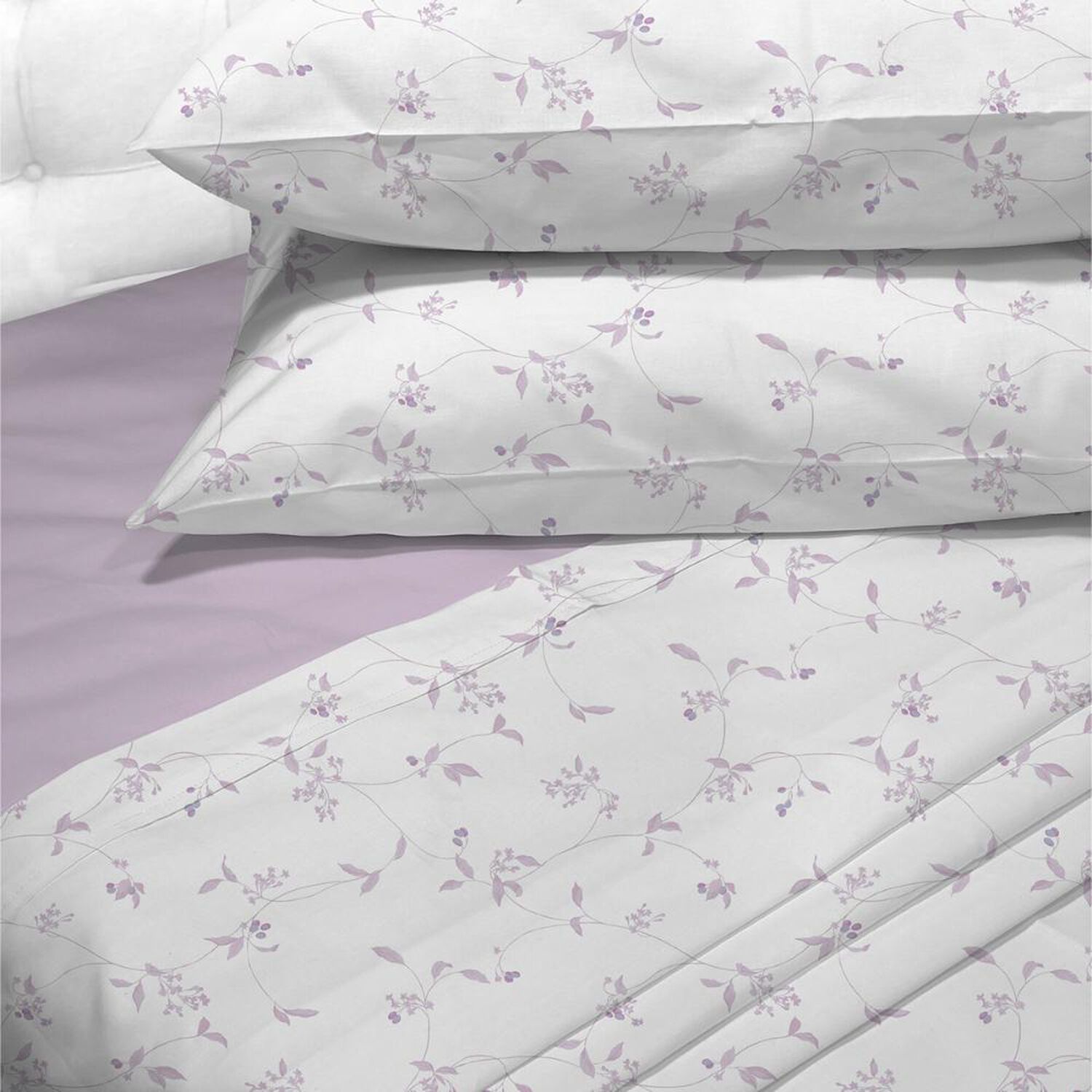 Sabanas Andes 180 Hilos Estampada Enredadera Lila King image number 0.0