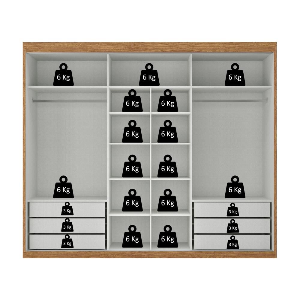 Cl&oacute;set Di Poretti Design Closet Senna / 3 Puertas / 6 Cajones image number 2.0