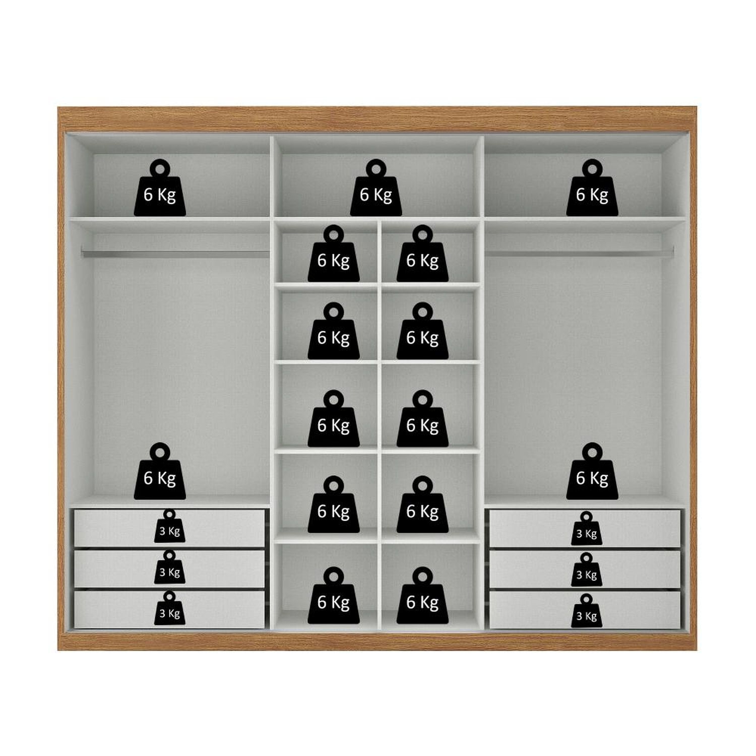 Cl&oacute;set Di Poretti Design Closet Senna / 3 Puertas / 6 Cajones image number 2.0