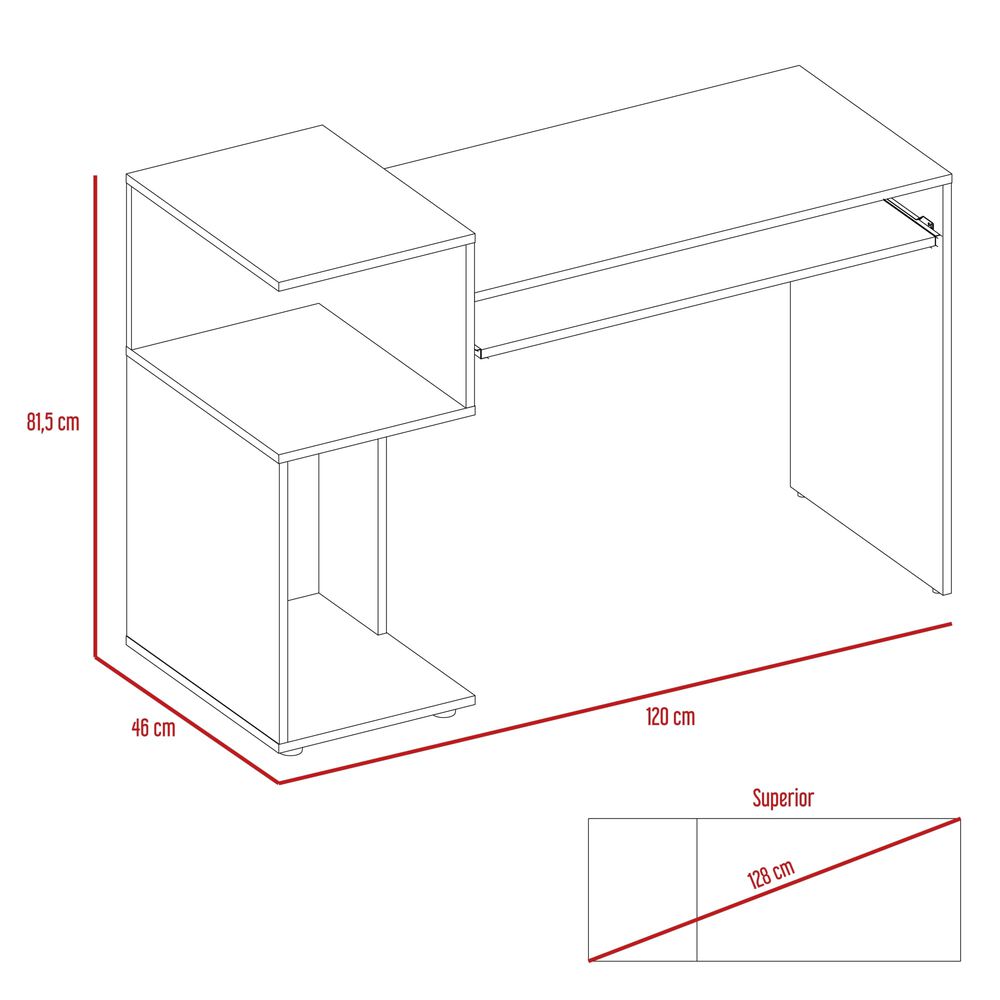 Escritorio Moderno Fm 81,5x120x46 Cm Caf&eacute; Claro Y Blanco image number 5.0