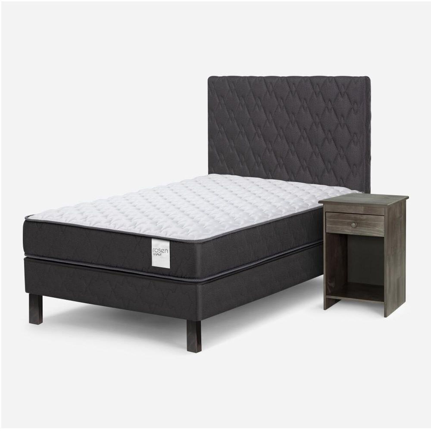 Cama Europea Rosen Wave / 1.5 Plazas / Base Normal + Set De Maderas image number 1.0
