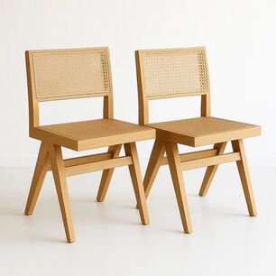 Pack De 2 Sillas Savia De Rattan - Natural