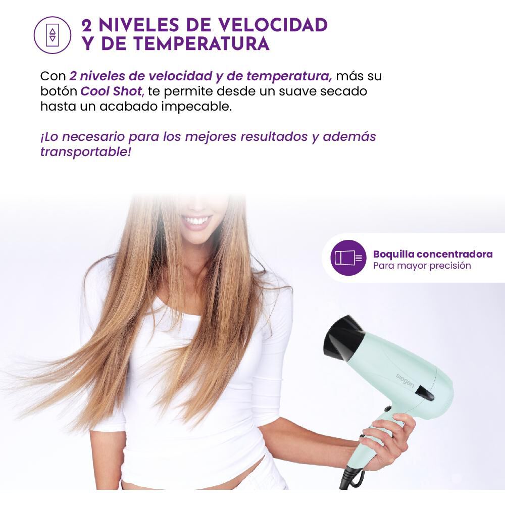 Secador De Pelo Siegen Let's Go Travel SG-3012C58 image number 6.0