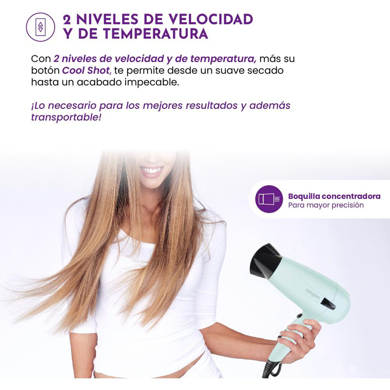 Secador De Pelo Siegen Let's Go Travel SG-3012C58 image number 6.0