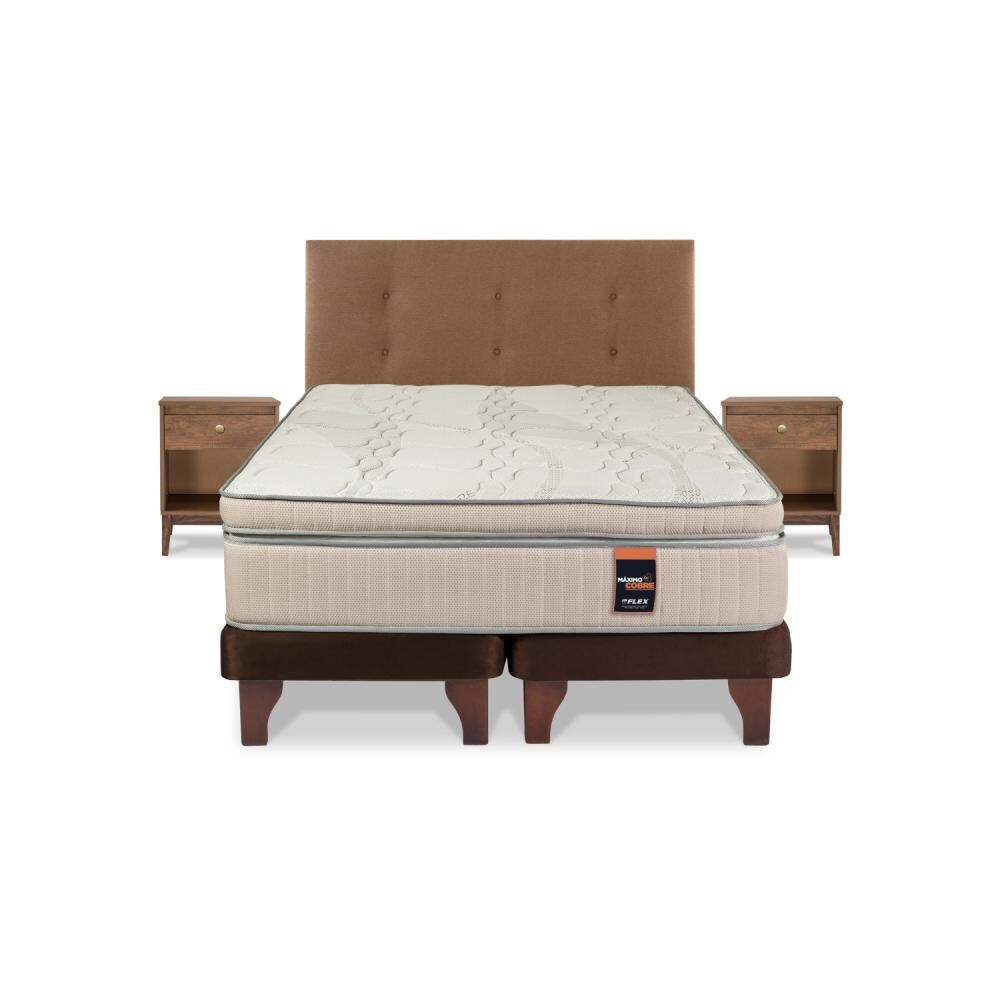 Cama Europea Flex Máximo Cobre / 2 Plazas / Base Dividida + Set De Maderas image number 1.0