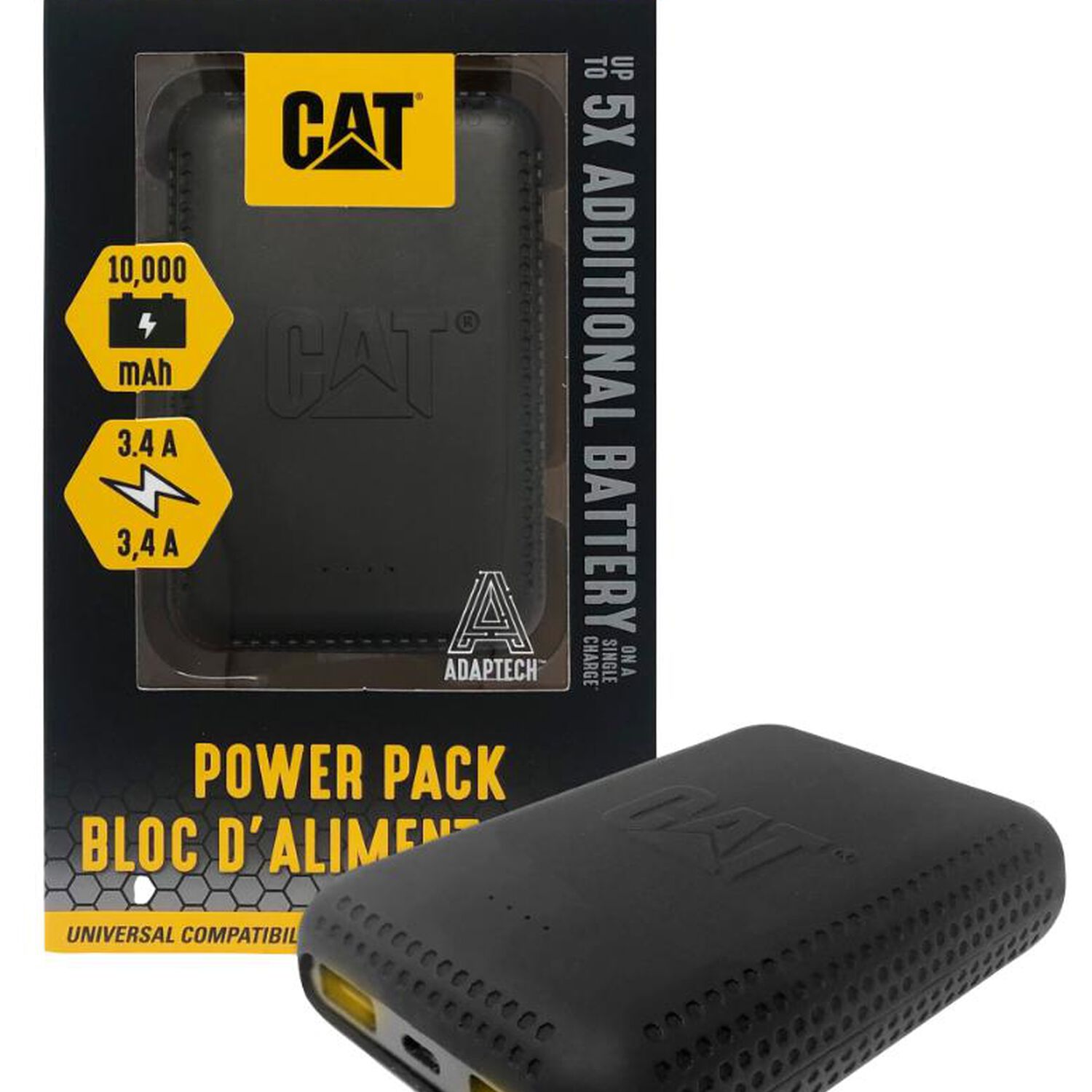 Bateria Externa Cat De 10,000 Mah Con Doble Usb De 3,4 Amperios image number 0.0