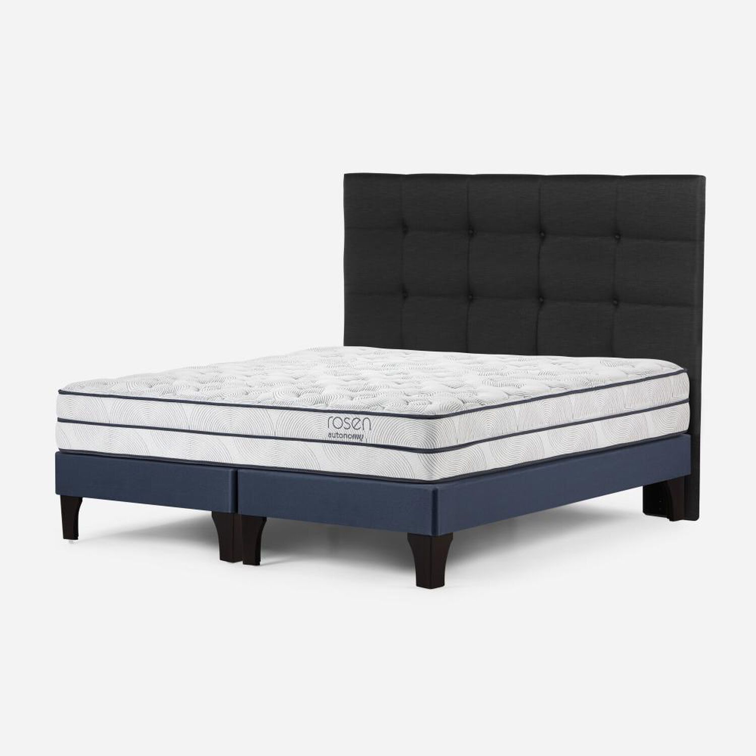 Cama Europea Rosen Autonomy Sky / 2 Plazas / Base Dividida + Respaldo Issey Grafito image number 2.0