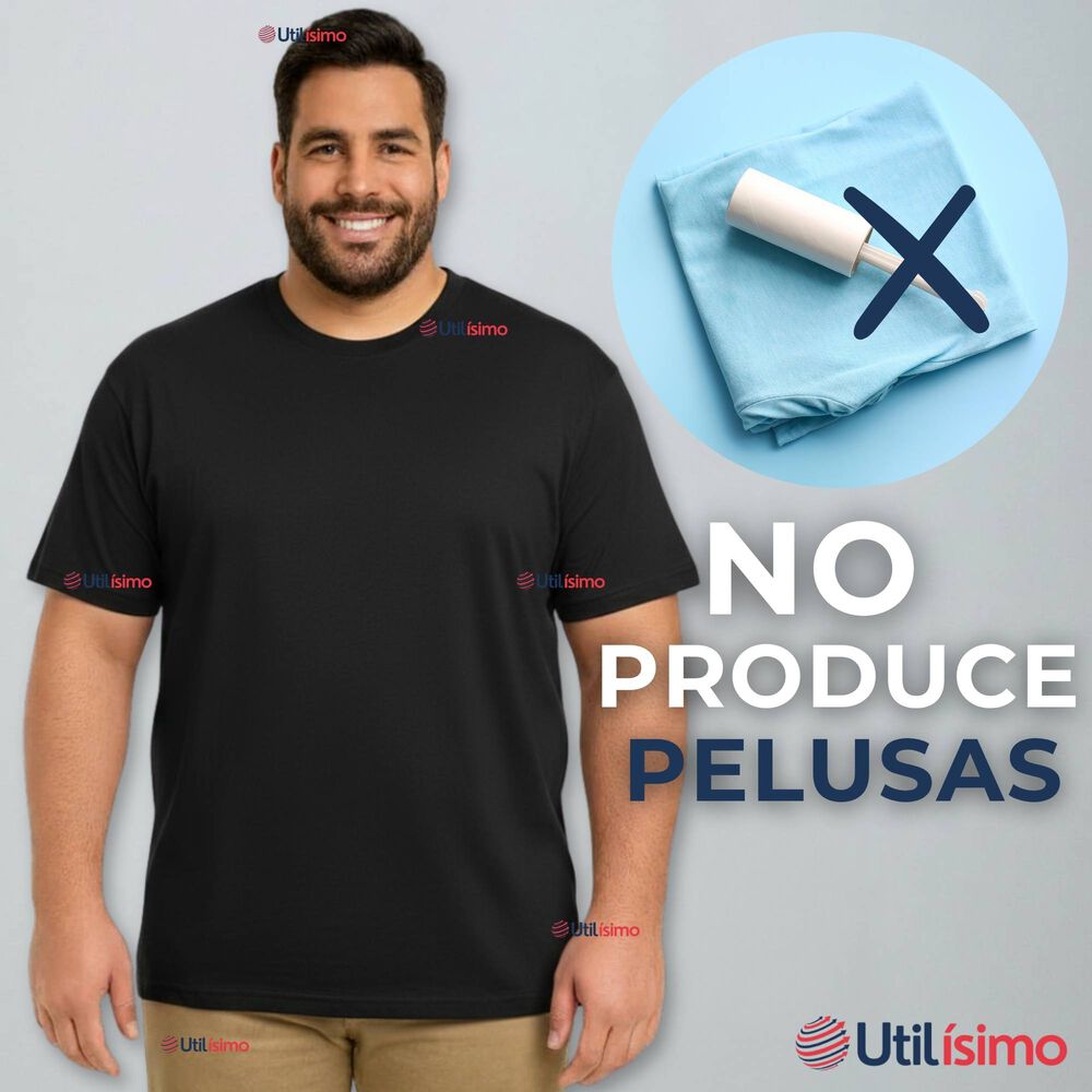 Polera Camiseta 100% Algod&oacute;n Premium Manga Corta B&aacute;sico Negro Hombre image number 9.0