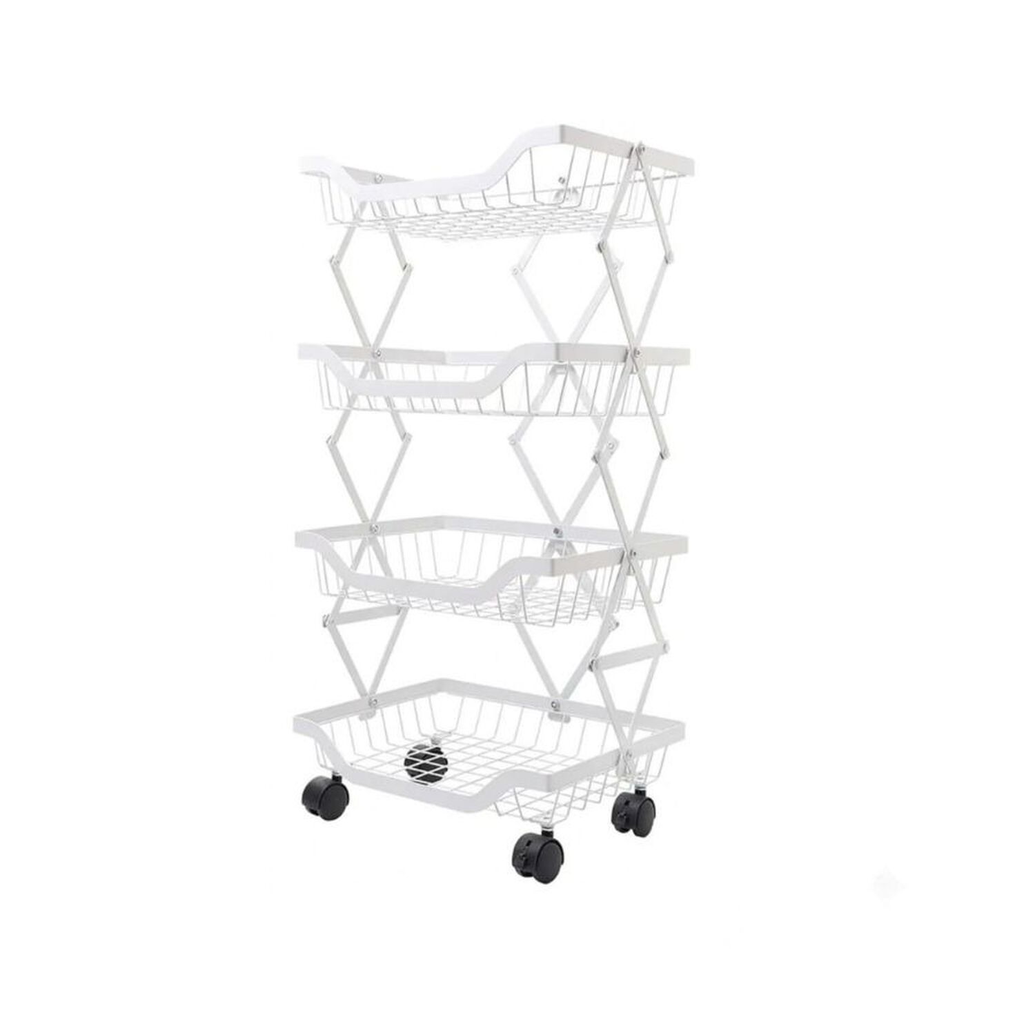 Organizador Multiuso Carrito Auxiliar 4 Niveles Ruedas Blanco image number 0.0