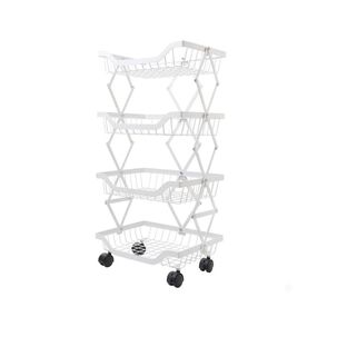 Organizador Multiuso Carrito Auxiliar 4 Niveles Ruedas Blanco