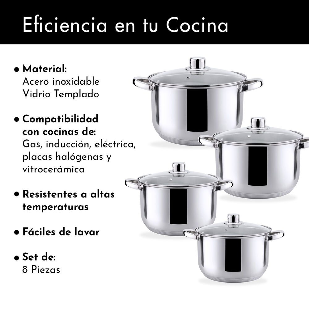 Set Baterías 8 Piezas Acero Inoxidable Bremen Gri image number 3.0