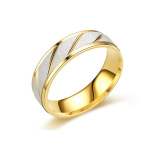 Anillo Titanio Pareja Compromiso Dama Onda Dorada M 4mm