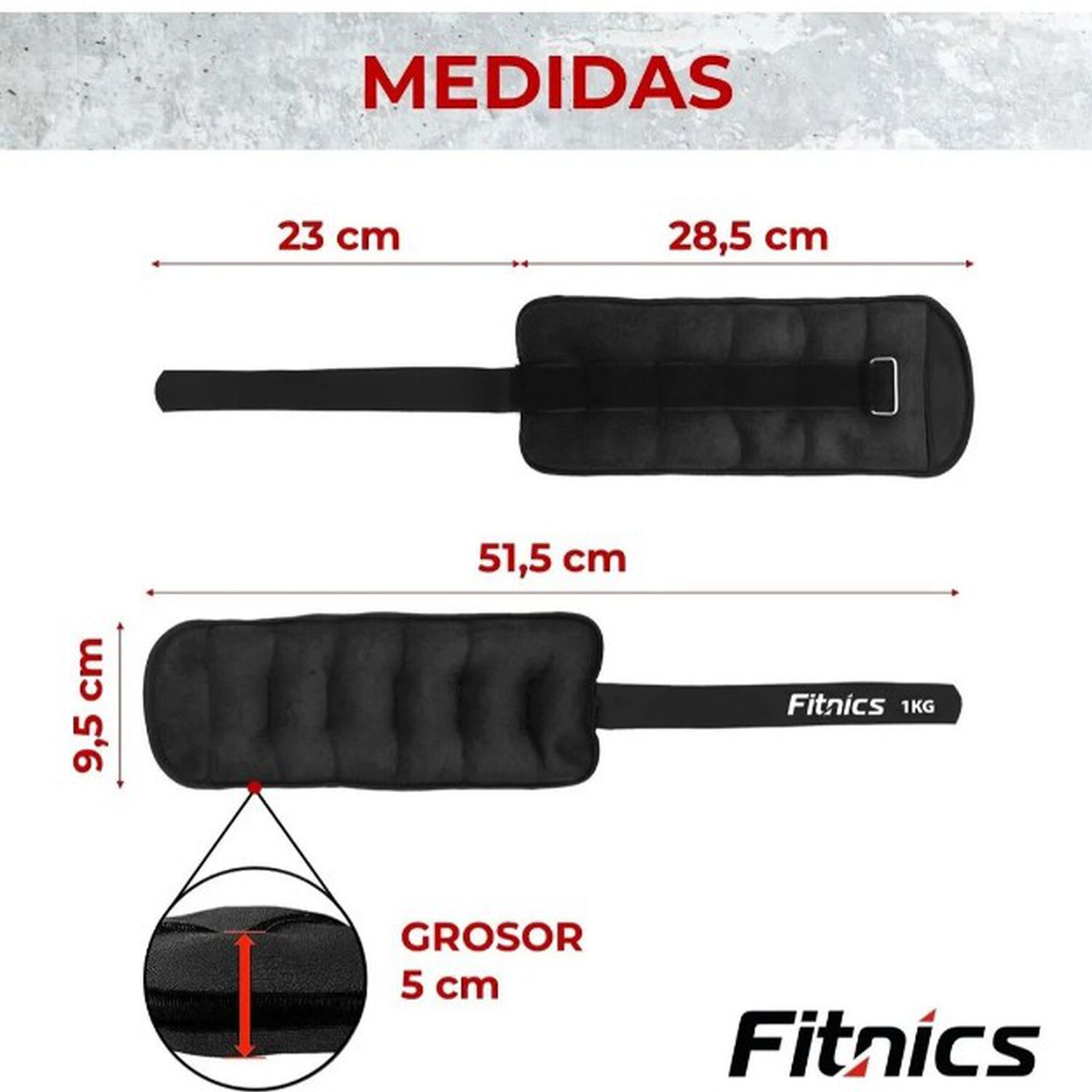 Pesas Tobillo Mu&ntilde;eca Tobilleras Set 2 De 1,5kg C/u Total 3kg image number 2.0