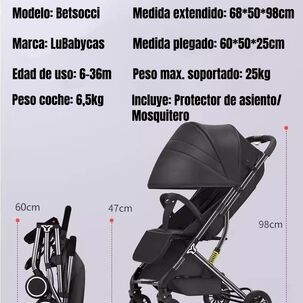 Coche De Paseo Compacto Con Accesorios Lubabycas Rojo