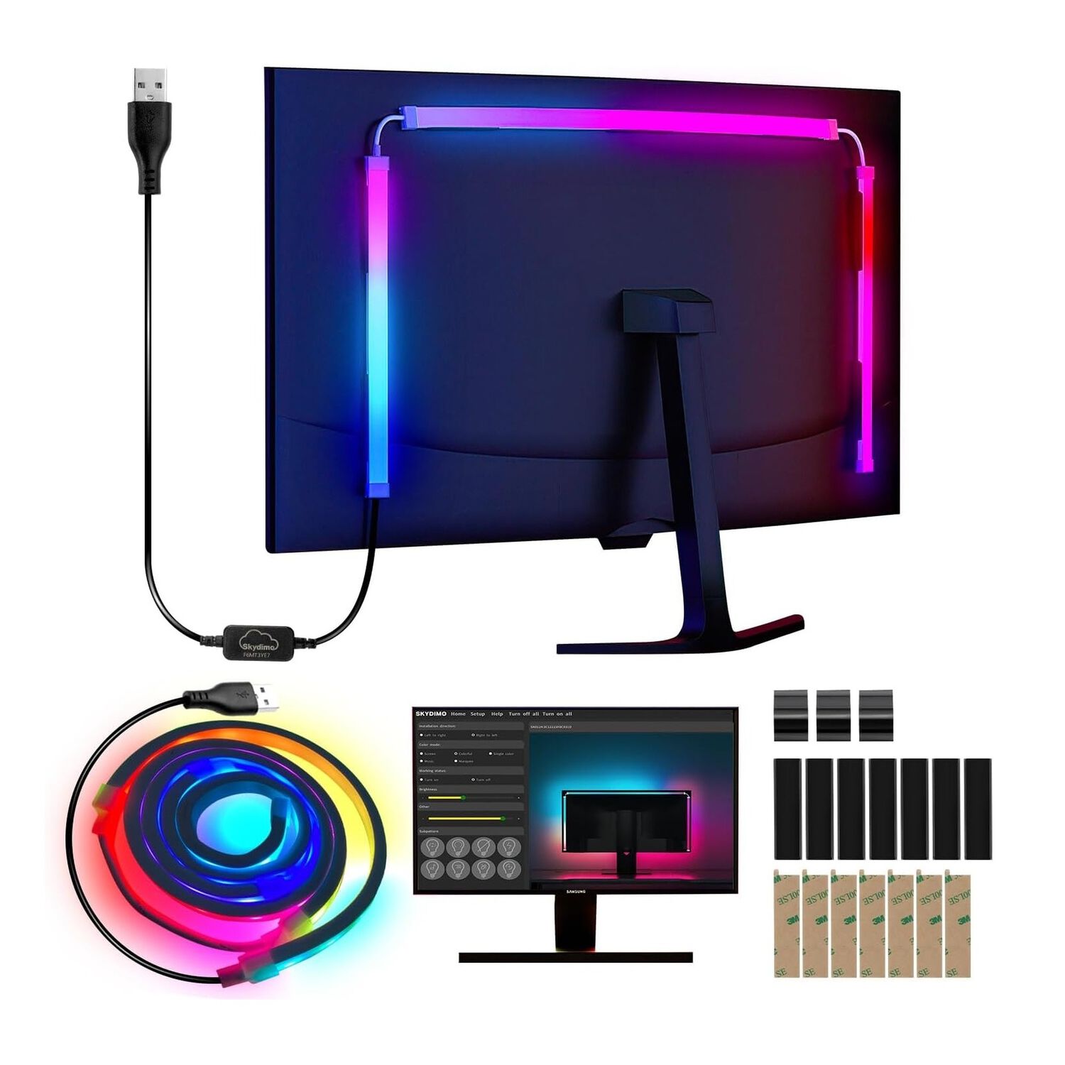 Tira Led Gamer Rgb Para Monitor - Sincronizaci&oacute;n De Luces image number 0.0