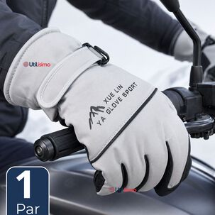 Guantes Para Moto Impermeables Gris Touchscreen Antideslizantes T&eacute;rmicos