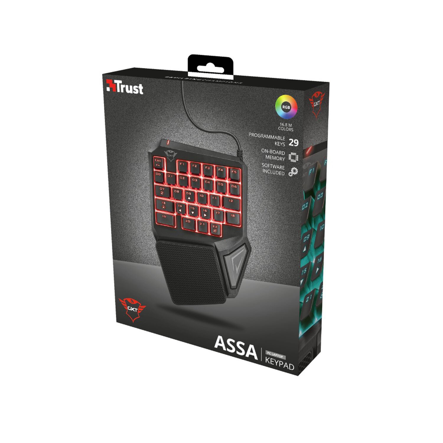Teclado De Una Mano Anti-ghosting Full Rgb Trust Gxt 888 Assa image number 4.0