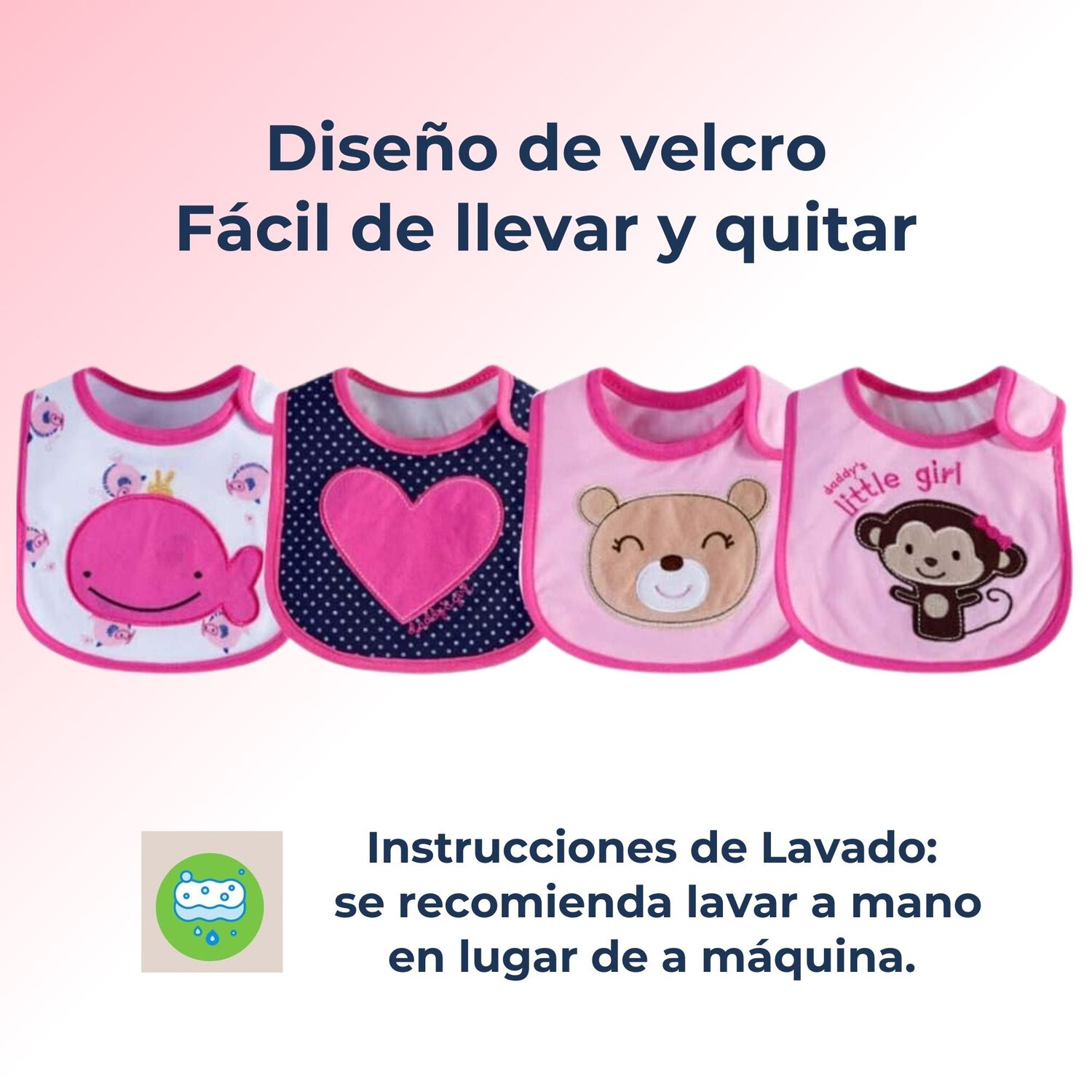 Pack 12 Baberos Impermeables Regulables Para Beb&eacute;s Jump Kids Ni&ntilde;a image number 3.0