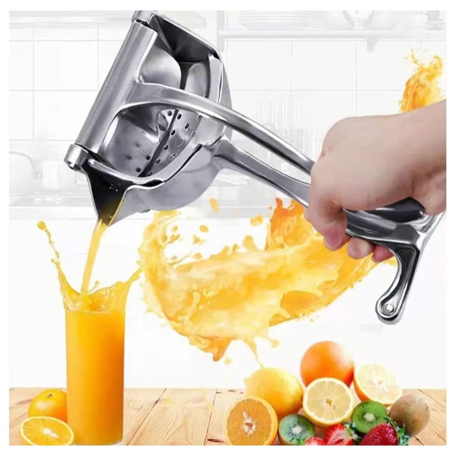 Exprimidor Manual Metalico Para Frutas Multiuso image number 6.0