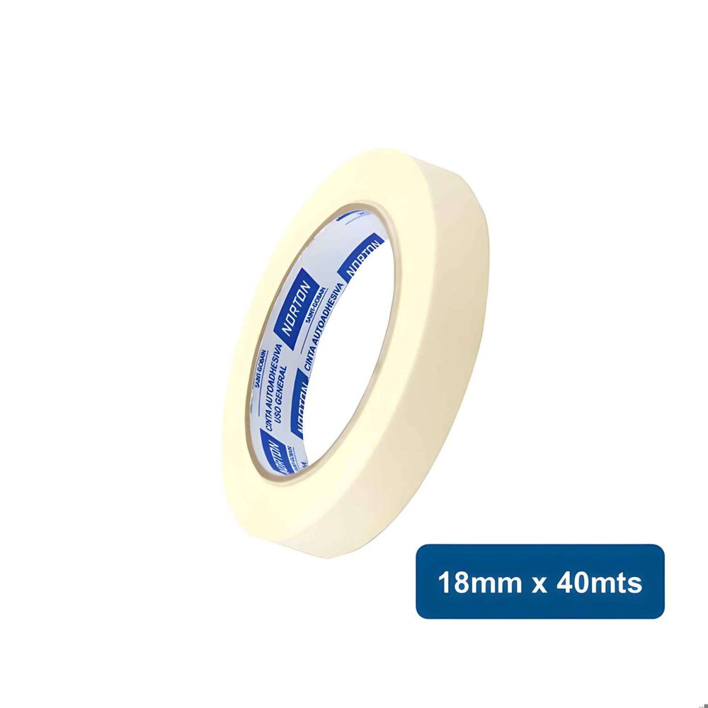 Cinta De Enmascarar Uso General 18mm X 40mts - Norton image number 0.0