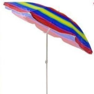 Sombrilla Reclinable 1.70 Mts Diametro Playa Camping Diseño Rayas Colores Variados