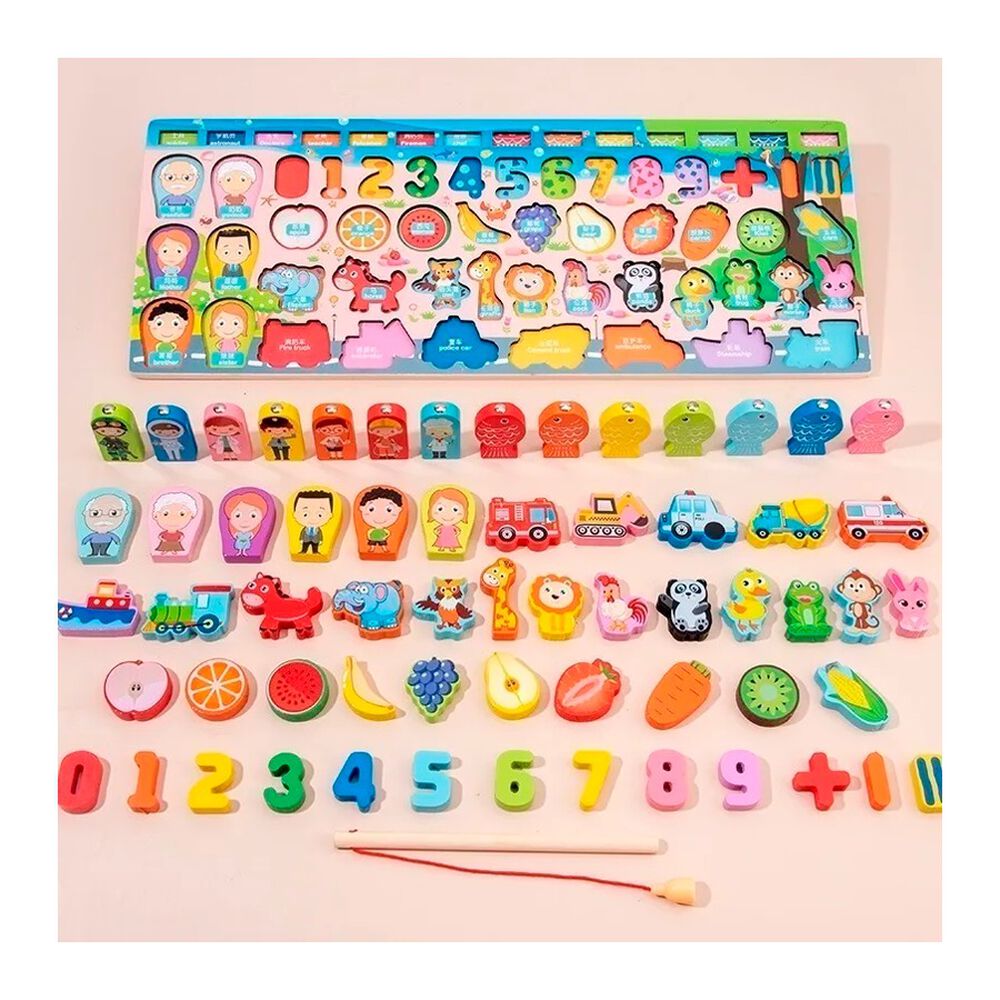 Juego Educativo Tablero Pesca Letra N&uacute;mero Animal Para Ni&ntilde;os image number 2.0