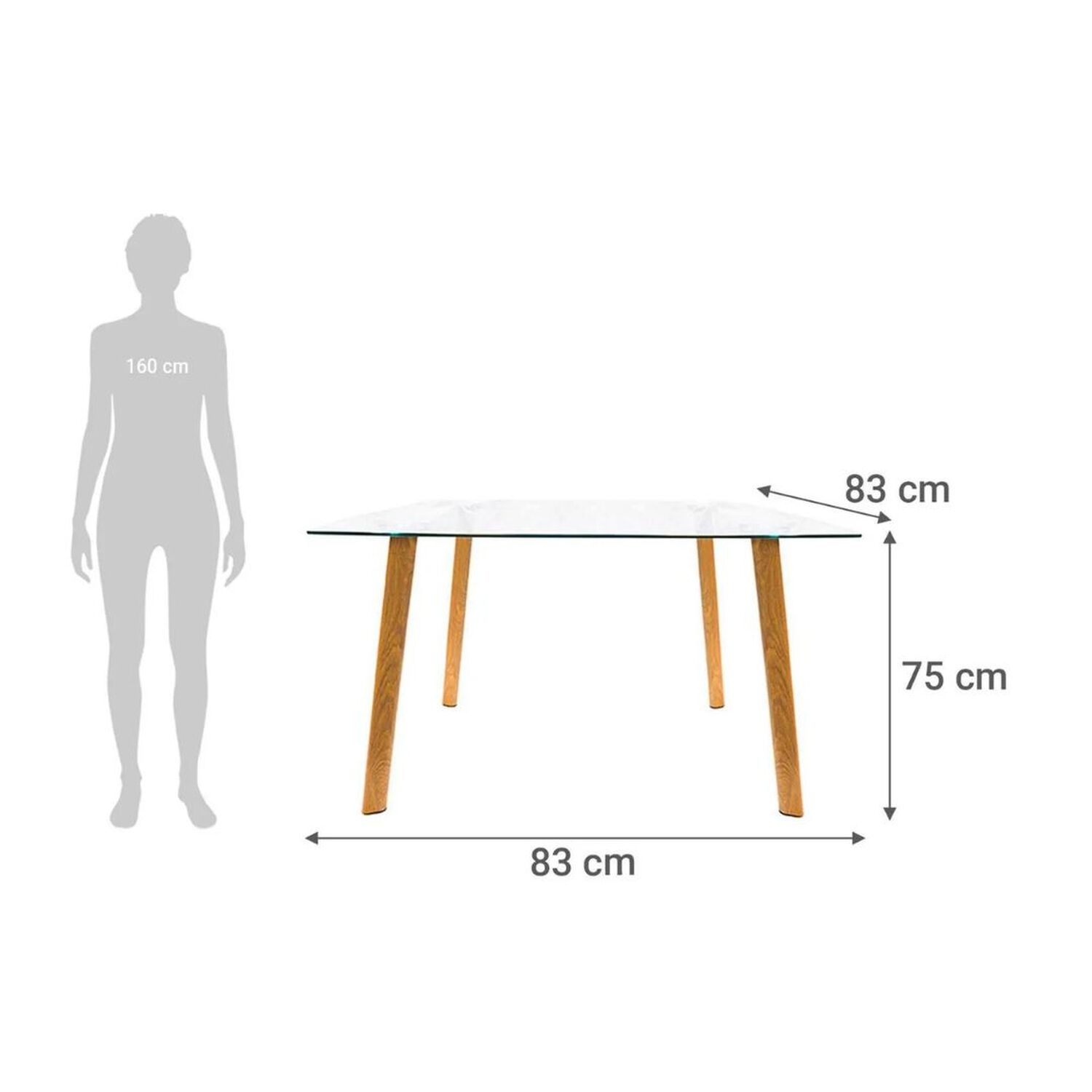 Mesa De Comedor Cristal 80x80cm image number 4.0