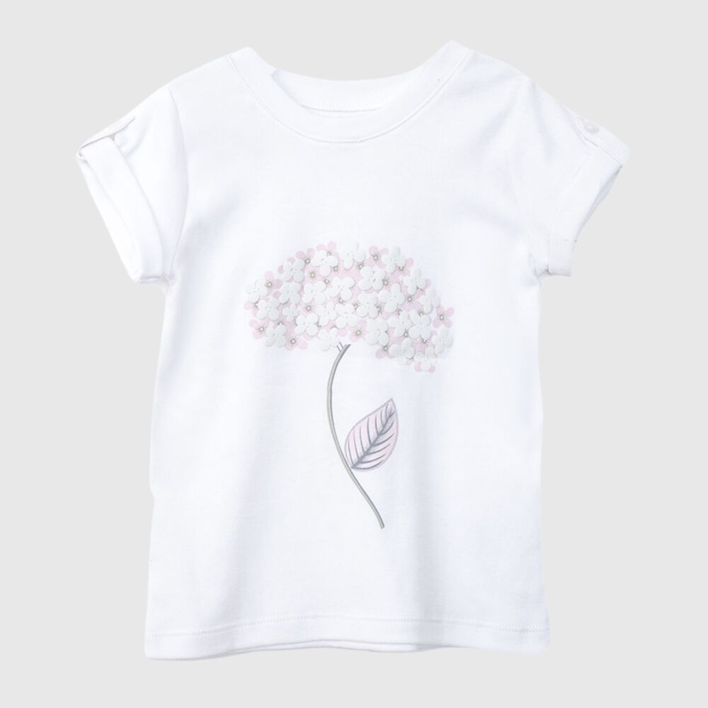 Polera Blanca Flor Adulto Algodón Peruano image number 0.0