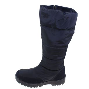 Bota Negra Forrada En Piel, Art. 5a552black / Via Franca