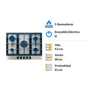 Encimera A Gas Ursus Trotter UT Prime GT5.7 GL / 5 Quemadores