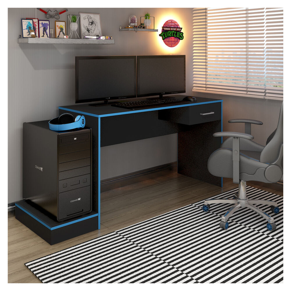 Escritorio Gamer Negro-azul image number 3.0