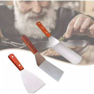 Set 3 Espatulas Churrasqueras Gruesa Asado Cocina Plancha