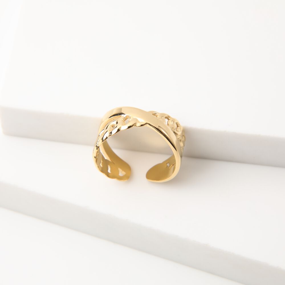 Anillo 19v69 Dorado Mujer Str213 image number 0.0