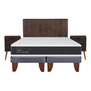 Cama Europea Cic Ortopedic / King / Base Dividida  + Set De Maderas