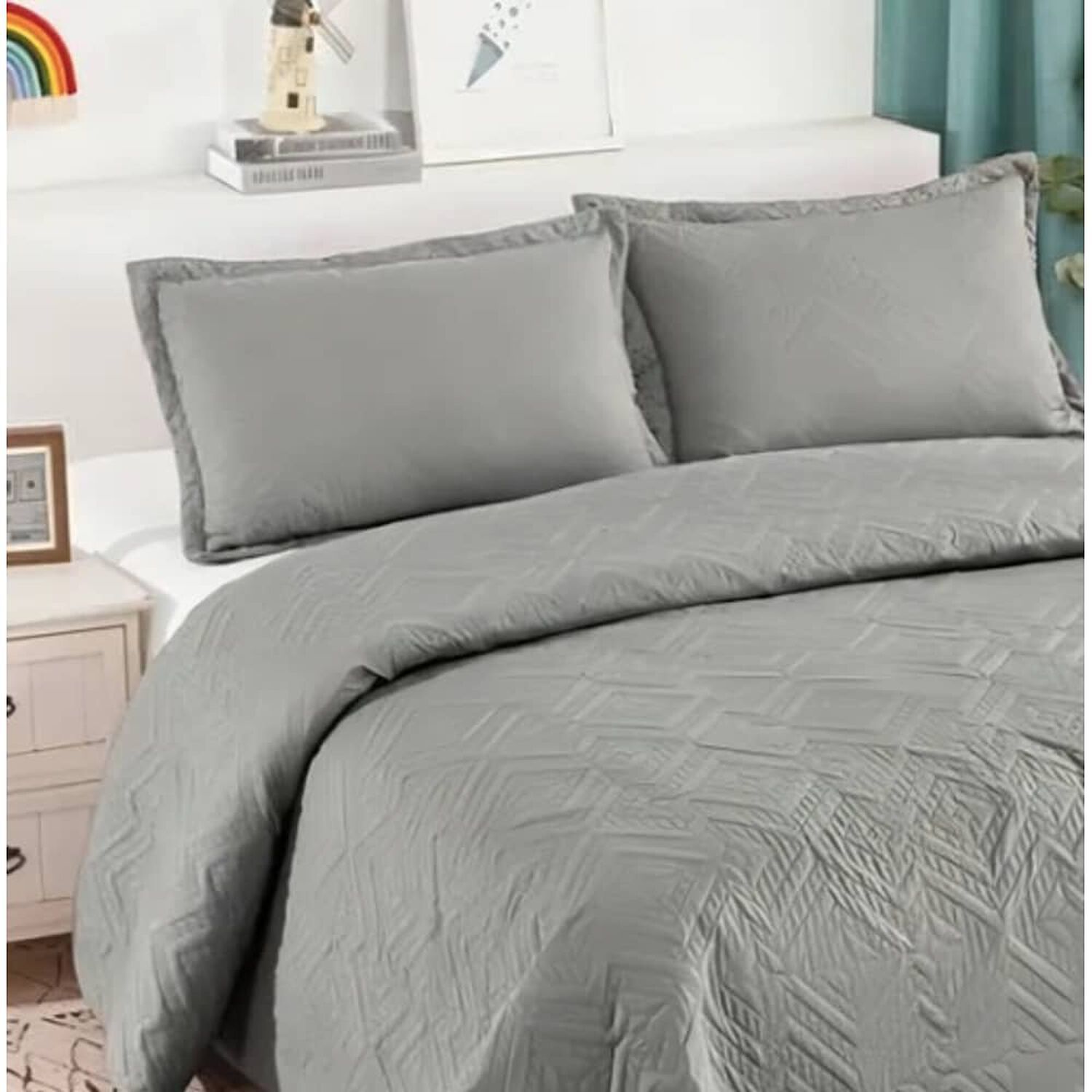 Cubrecama Quilt De Verano 2 Plazas Gris image number 1.0
