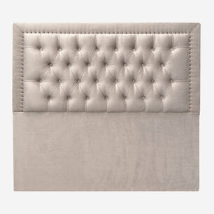 Respaldo De Cama Capiton&eacute; Frame Tachas Felpa Beige King