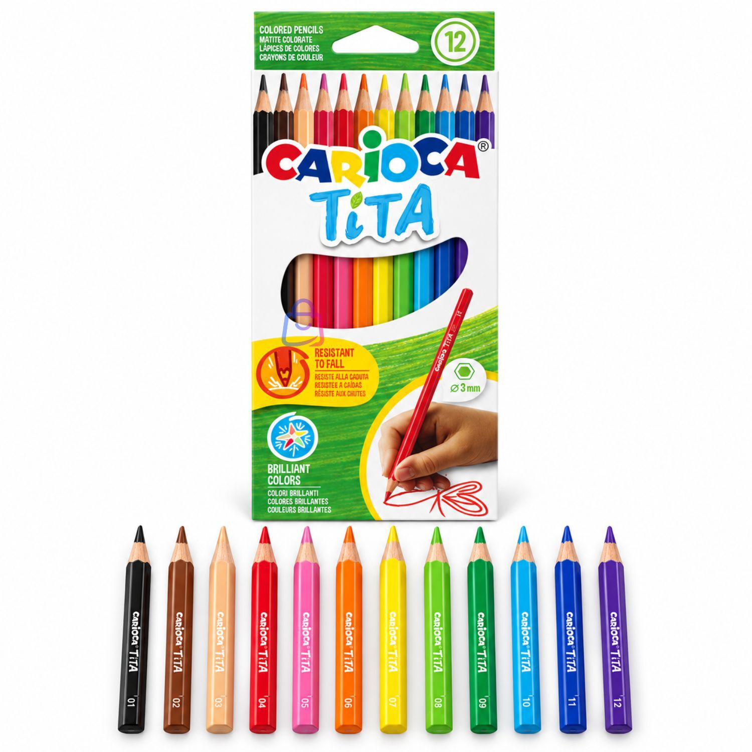 L&aacute;pices De Colores Carioca Tita 12 Resistentes Lavables - Ps image number 3.0