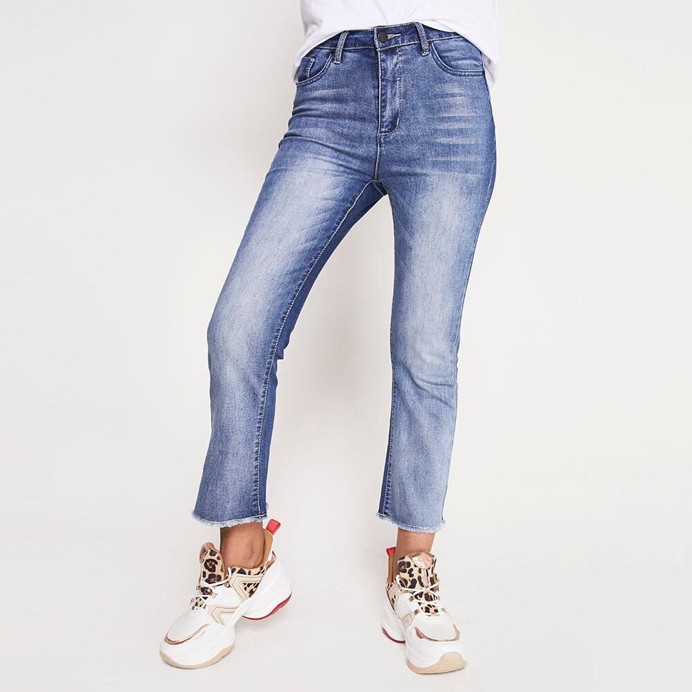 Jeans Tiro Alto Flare Crop Rolly go image number 0.0