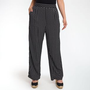 Pantalón Full Print Pretina Elásticada Tiro Medio Flare Mujer Sexy Large