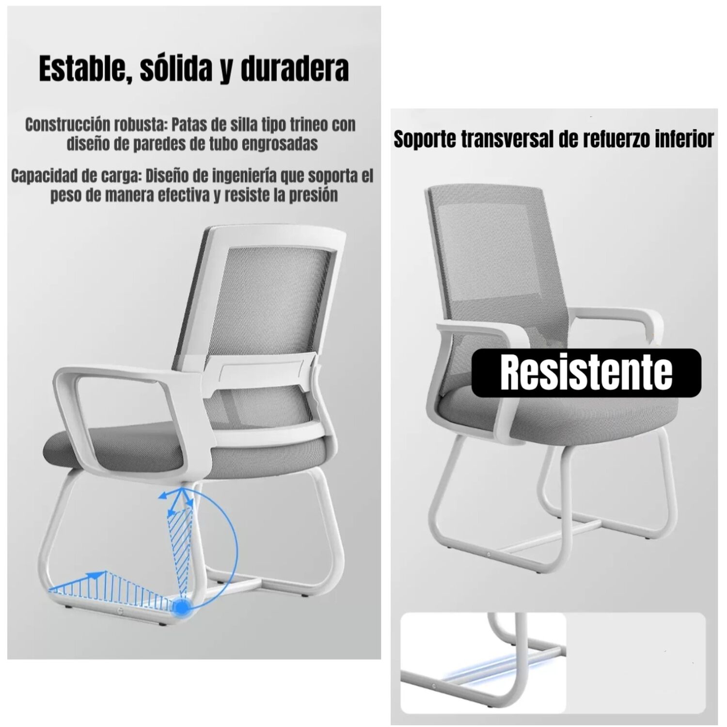 Silla De Escritorio Oficina Con Reposacabezas Polar Negra image number 2.0