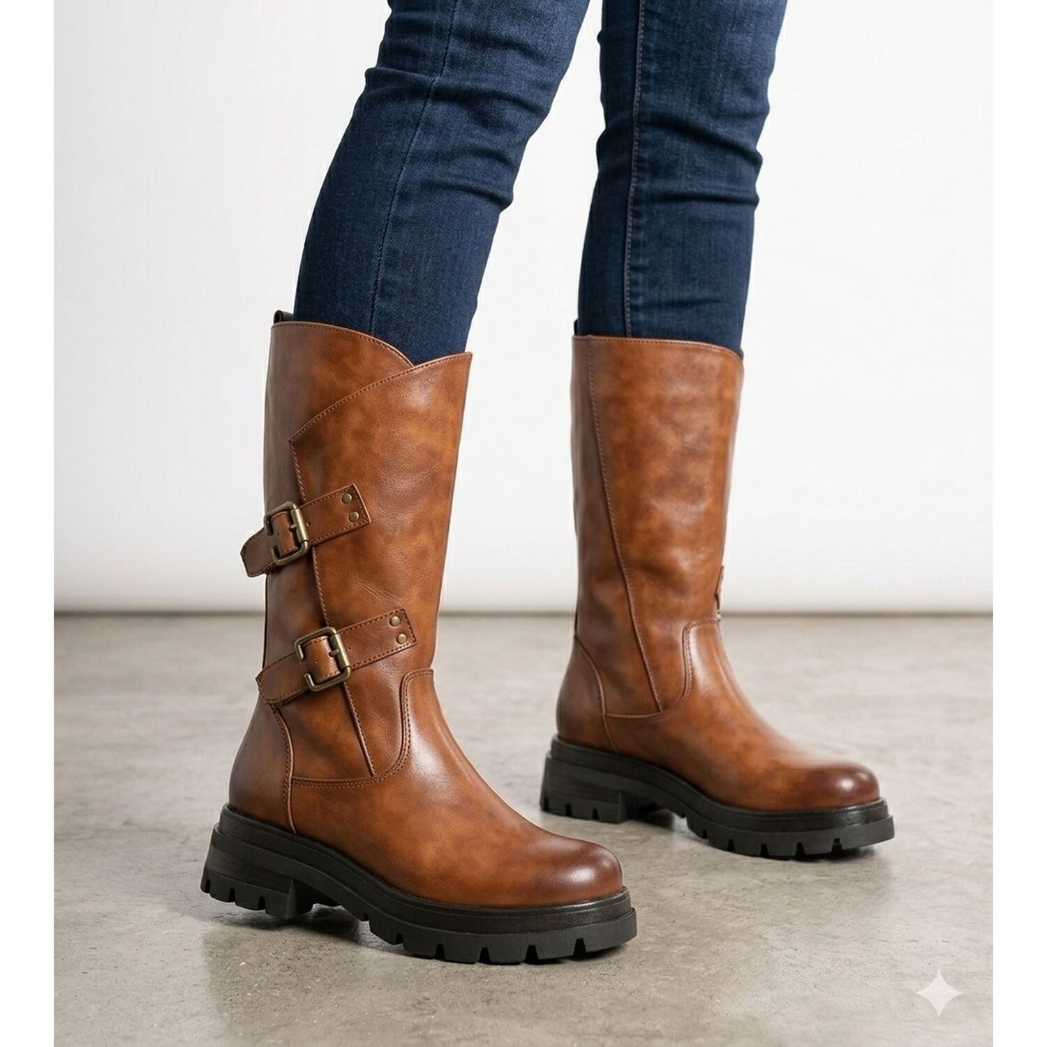 Bota Biker Zara Caramelo Alquimia image number 5.0