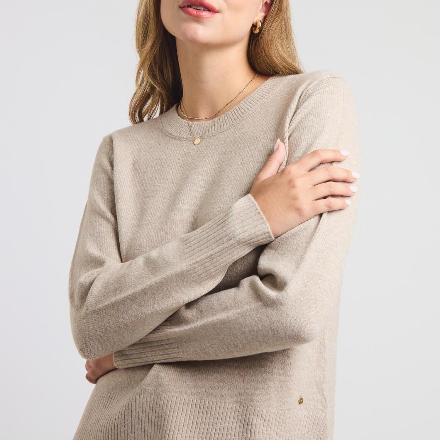 Sweater Listado Regeular Manga Larga Cuello Redondo Mujer Kimera image number 4.0