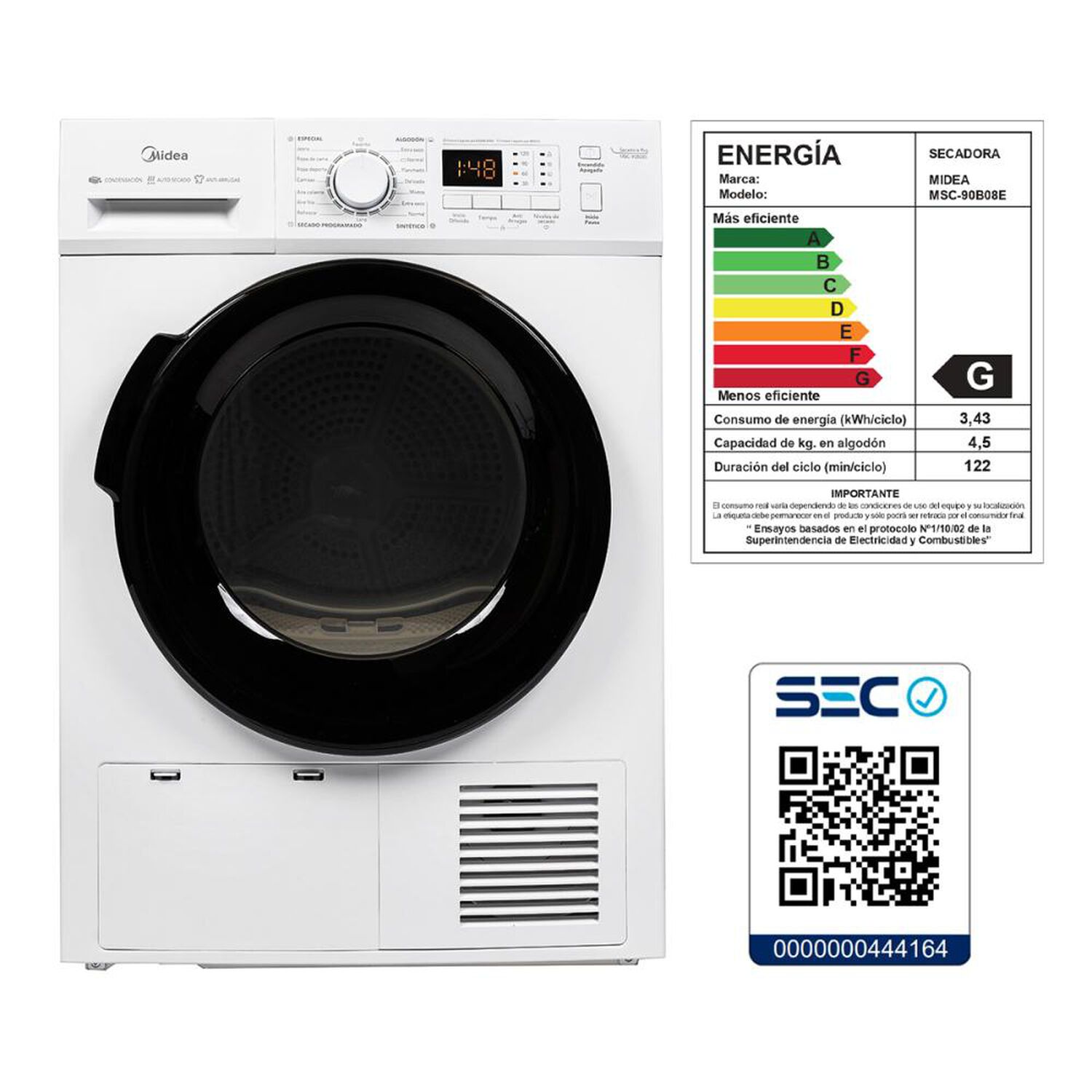 Secadora Midea MSC-90B08E / 9 Kg image number 13.0