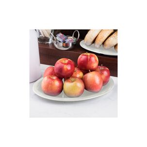 Set De 6 Platos Melamina Ovalado Borde Ancho Blanca 29x23 Cm L&iacute;nea Cl&aacute;sica