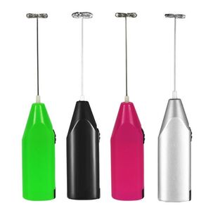 Mini Batidor Portátil Espuma Café Leche Manual Pilas Rosa