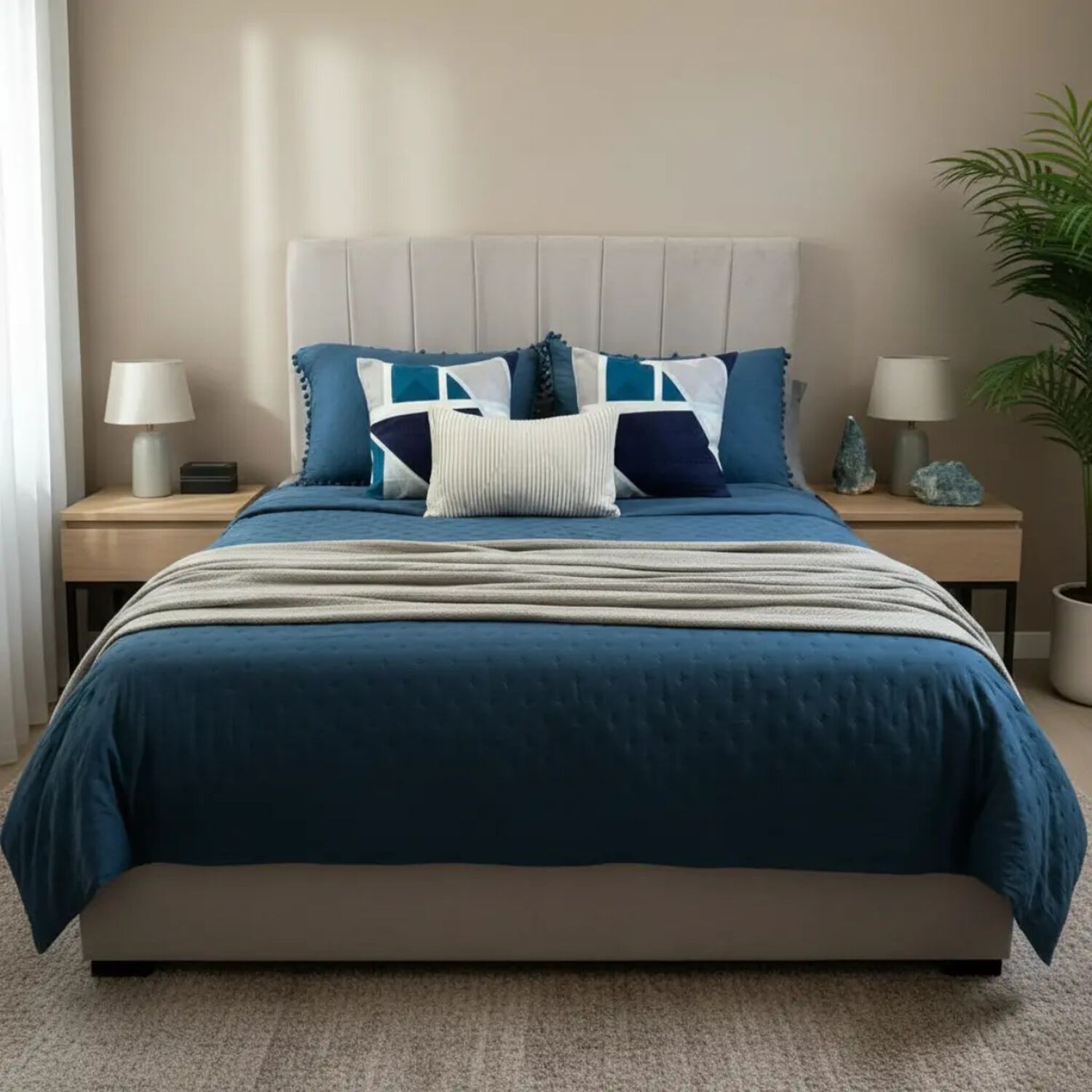 Set Renovaci&oacute;n Verano Dormitorio 6 Piezas -azul & Gris 2 Plazas image number 0.0