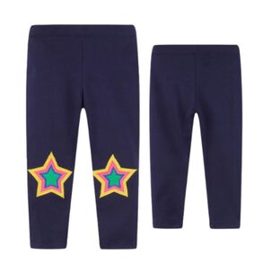 Calzas Niña Azul Oscuro Estrella Colores Jump Kids 100% Algodón