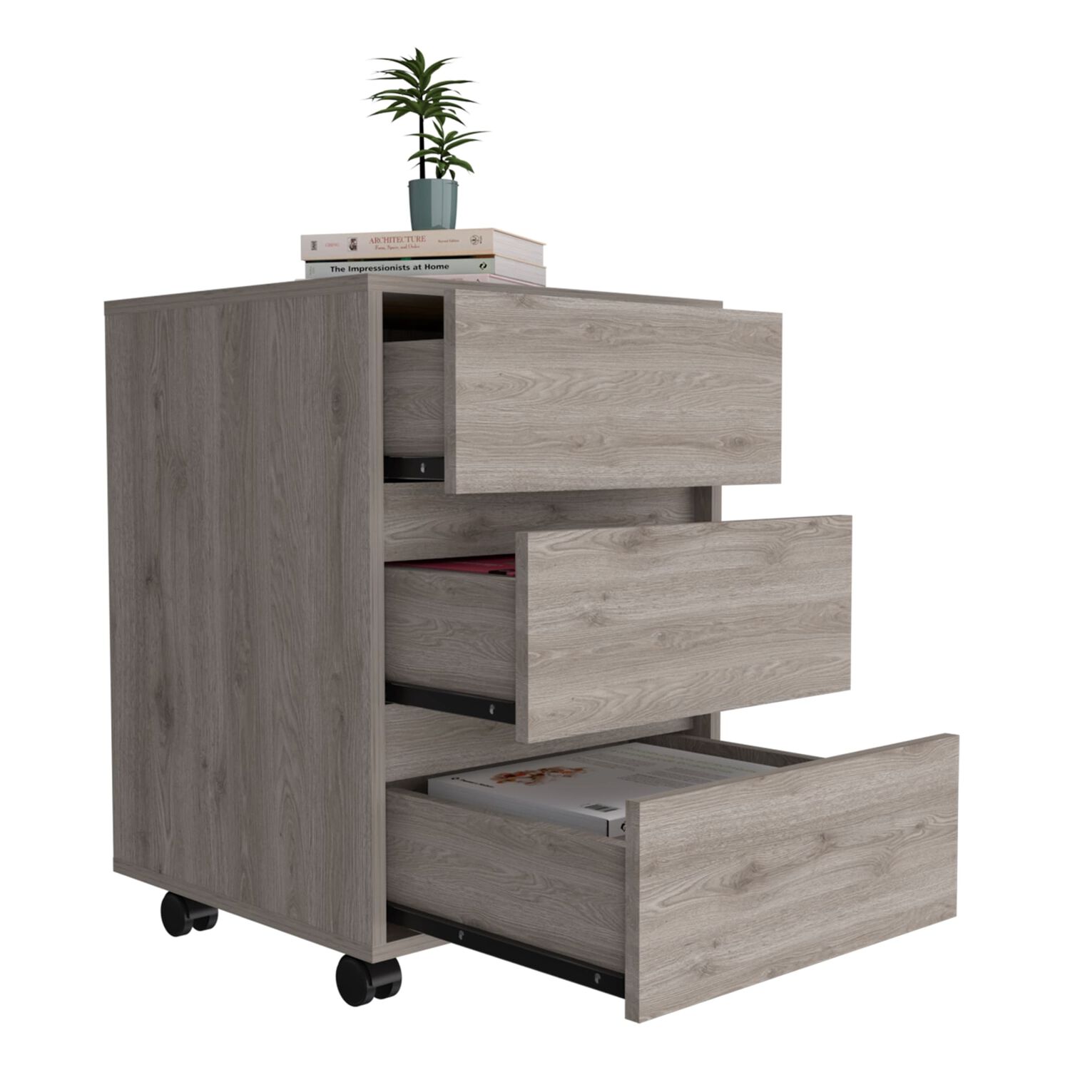 Cajonera 3 Cajones Cafe Claro 66 Cm X 45,3 Cm X 46,4 Cm image number 1.0